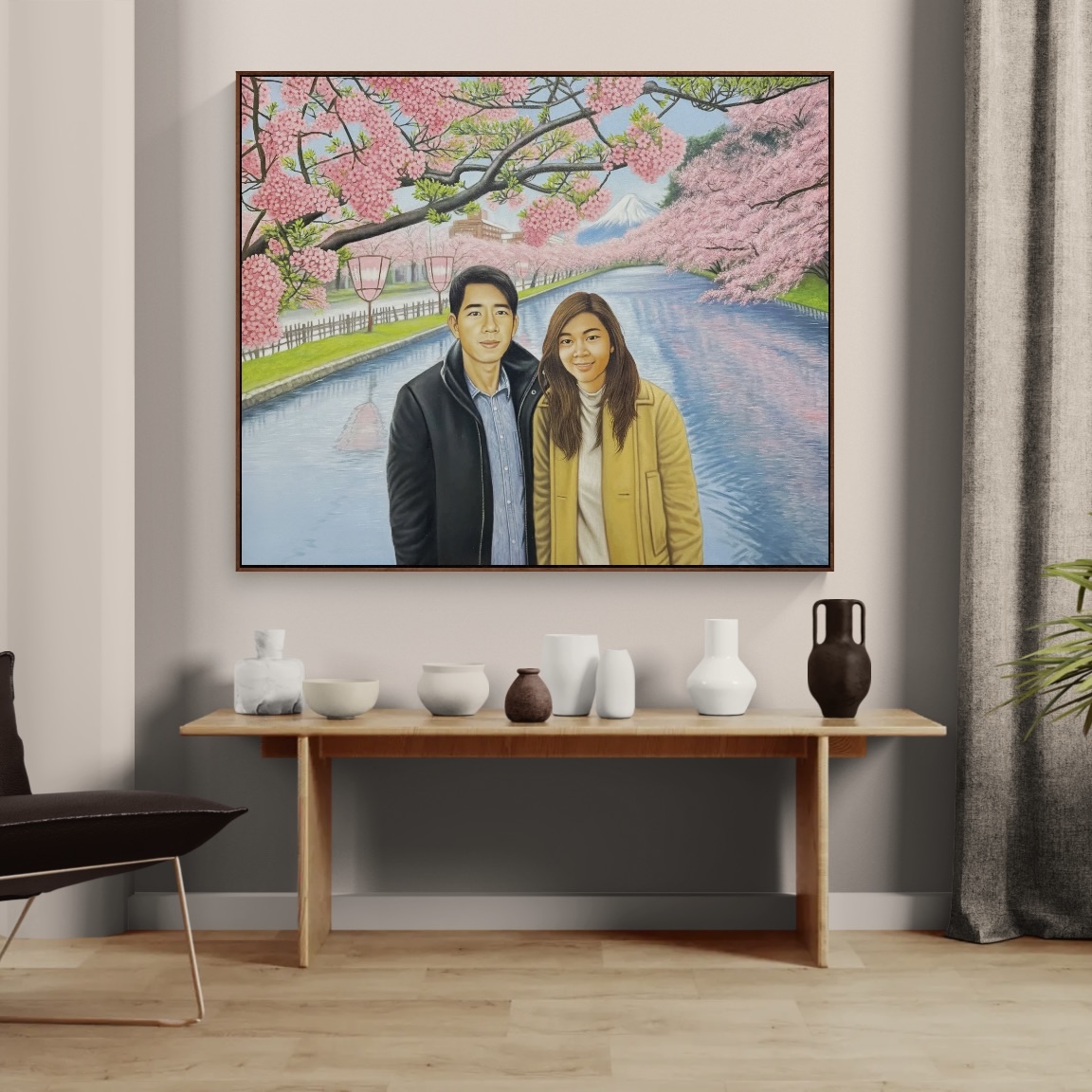 (Customs Family Picture) Spring Reflections by the Sakura River image 4