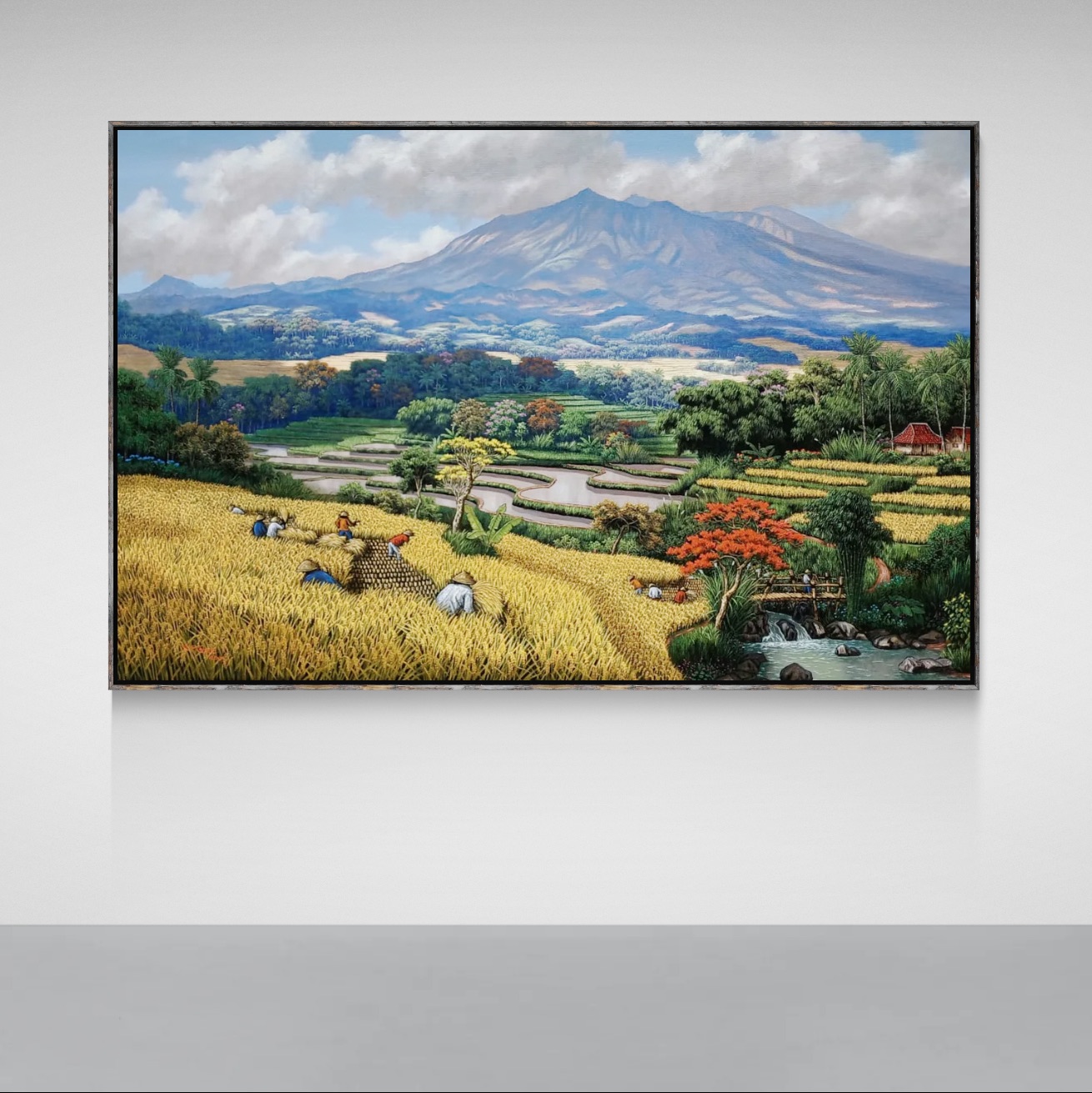 Golden Harvest Beneath the Great Mountain